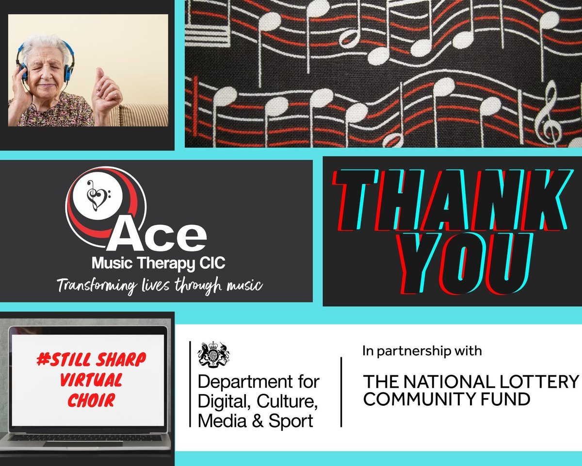 acemusictherapy's tweet photo. We would like to say a huge thank you to @DCMS @TNLComFund for awarding us funding to deliver our #stillsharp care home to 3 care homes across #essex. We cannot wait to start. #musictherapy #acemusictherapy #transforminglivesthroughmusic #carehomes #dementia #alzheimers https://t.co/7ELuNvF79T