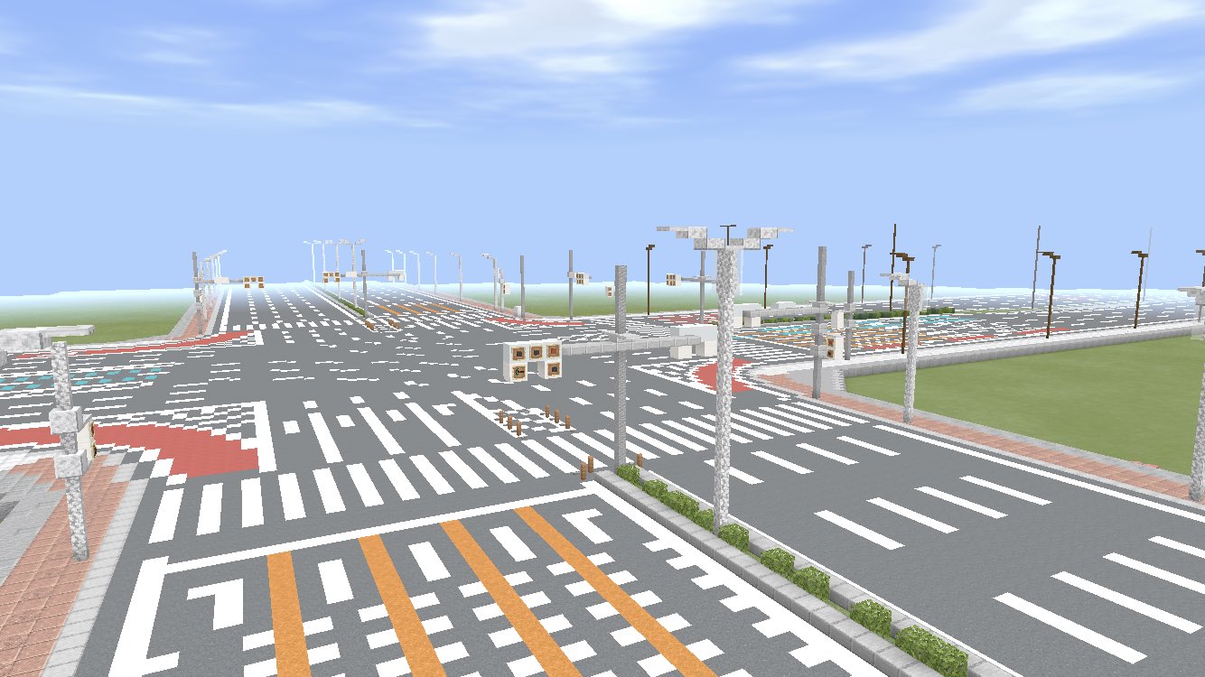 Hkg 甲津市 都市開発プロジェクト部 V Tvittere 歩道 信号機 道路照明追加 マイクラ交差点 Minecraft T Co Mgjimpwmjf Tvitter
