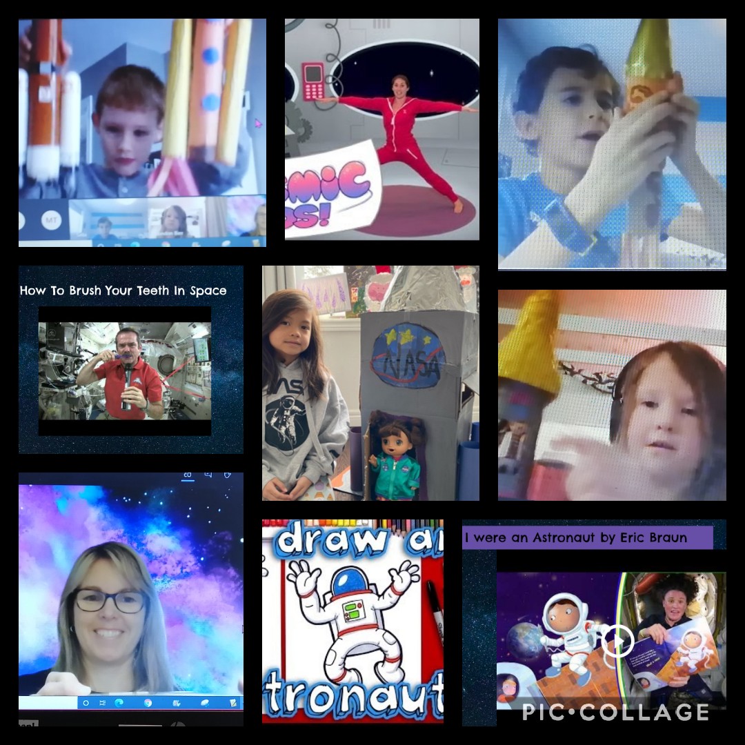 MrsDMMorris's tweet photo. Grade 2's have arrived safely back to Earth after their trip to space. Ready for in-person school on Monday! 😷 #covid19 #virtualfieldtrip 🌍✨🎆 @thestingersbuzz  #grade2fun https://t.co/WYbDtcyVbS