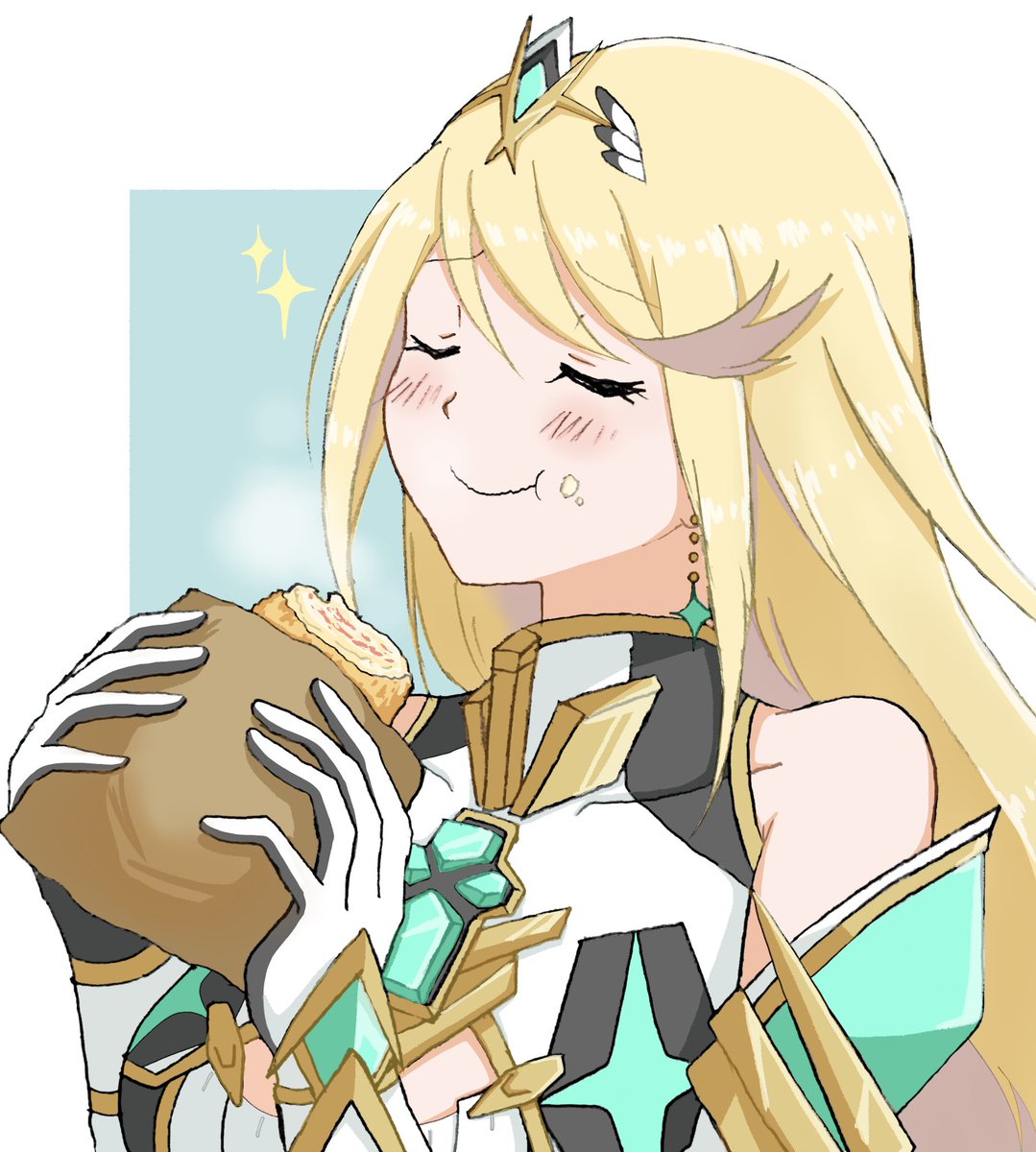 ヒカリ(ゼノブレイド2) 「「やっぱり雲海蟹クリームコロッケは最高ね!」 」|えりんぎのイラスト