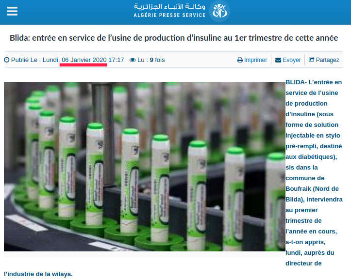 ONAPNT's tweet photo. Ils en parlent depuis 2012 pour la production de l'insuline en Algérie sans y parvenir, voilà que maintenant qu'ils parlent d'autosatisfaction en 2022 !!!
Plusieurs promesses, la dernière date de 2020 avec l'usine de Blida.
Promesses Non Tenues
#ONAPNT https://t.co/QUkRVsNXWD