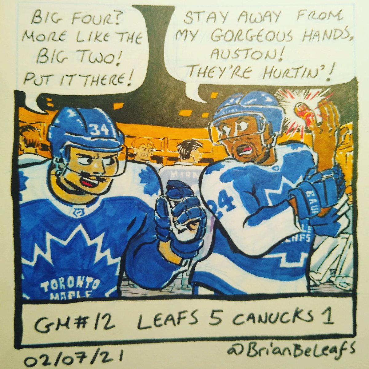 BrianBeLeafs's tweet photo. Game #12. Leafs 5 v Canucks 1. #austonmatthews #WayneSimmonds #Leafsforever #GoLeafsGo #streaking #vancouver #vancouvercanucks #HandInjury #PrayforWayne #waynetrainπ https://t.co/Pg276ZMHT6