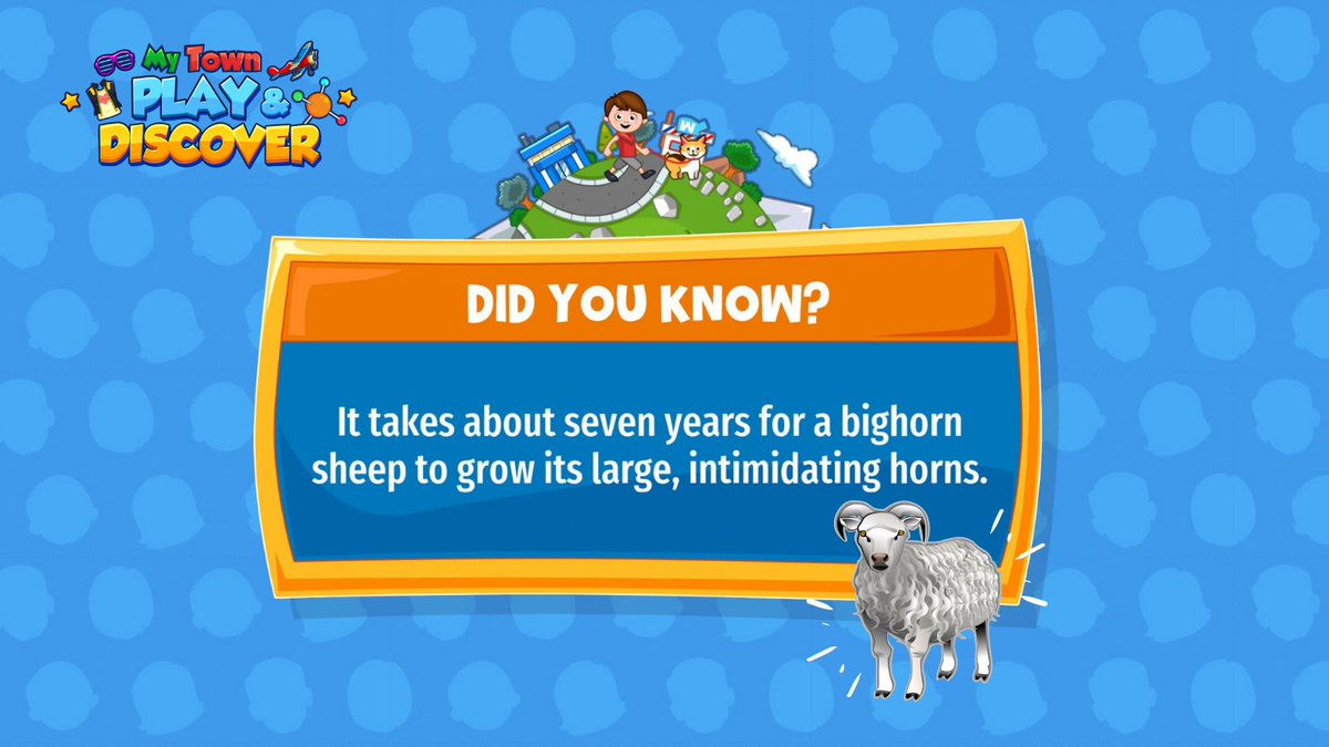 MyTownGames's tweet photo. Rams (male bighorn sheep) are famous for their huge, curled horns. It's a symbol of status and a weapon at the same time.
.
.
.
See more interesting trivia 💡 when you play My Town: Play &amp; Discover!

#didyouknow #mytowgames #playanddiscover https://t.co/VwPRRDdR2n