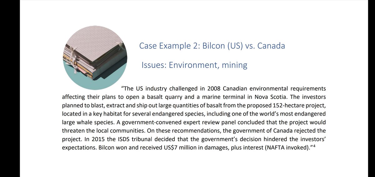 Case Two: Bilcon v Canada"The ISDS tribunal decided that the government’s decision hindered the investors’ expectations. Bilcon won and received US$7 million in damages, plus interest"Companies can sue on *investors' expectations*What worker has such rights? #StopCETA