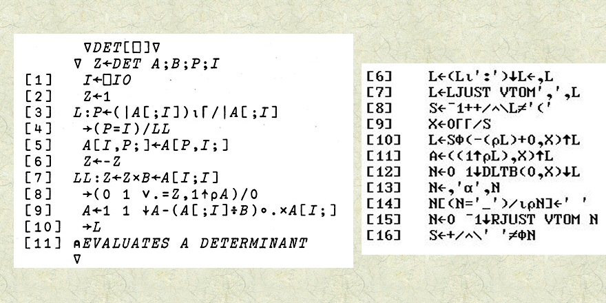 Cliff Pickover On Twitter This Is What The Apl Programming Language Looks Like Have You Ever Coded In This Exotic Looking Language Code Examples From Https T Co Xbist7gtfu Https T Co Hrebqrim8k