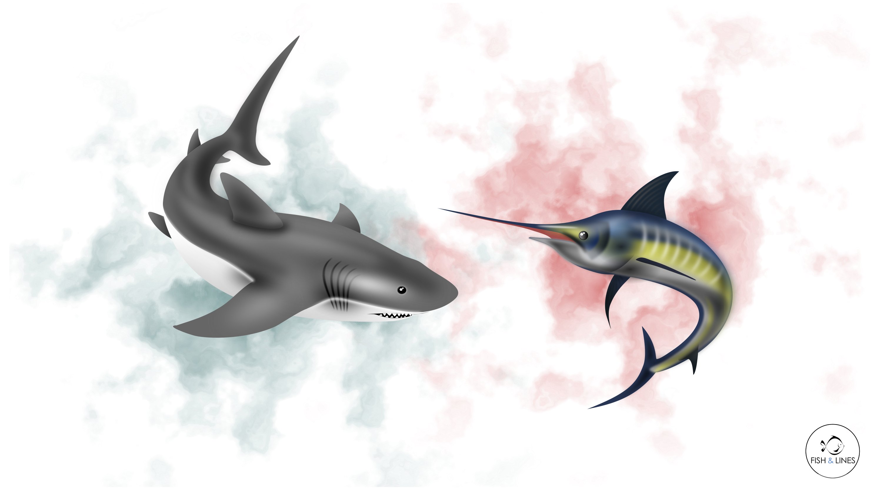 FISH and LINES on X: "We have the Bull shark and Atlantic blue marlin  face-off for todays #SundayFishSketch. High aggression vs lightning  swimming speeds, strongest bite force vs deadly bill. Who would