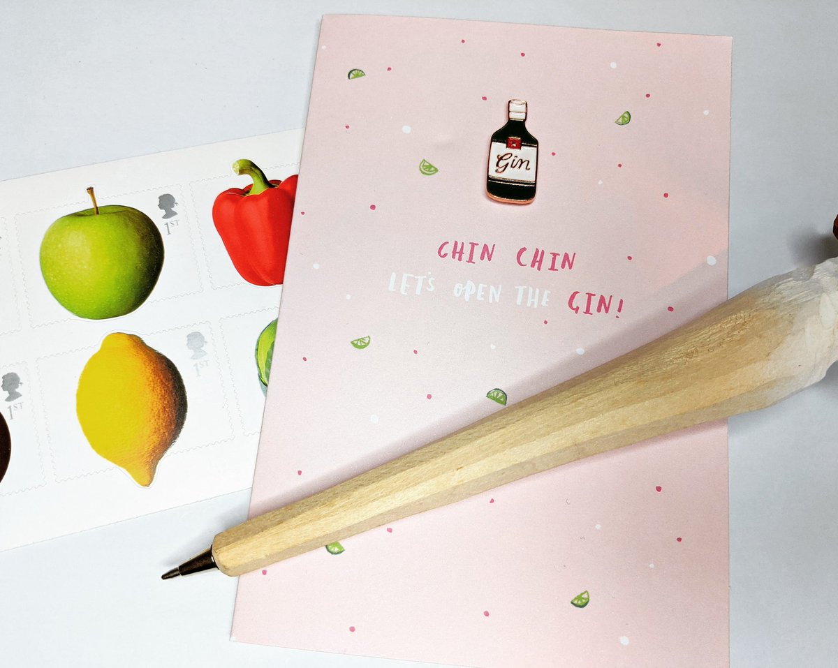 Today is #SendACardToAFriendDay 💌 I'm sending this amazing card purchased from <a href="/hotchpotchcards/">Hotchpotch London</a> to a friend who loves #Gin 🍸 I've even found the perfect stamp to accompany it, a lemon 🍋 #Stamps 💌💌