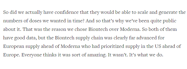 Manufacturing was considered from the start, with real experts brought in- Ian McCubbin (ex-GSK head of manufacturing) & a great team. I don't think the UK knows how grateful if should be to them. These decisions require expertise.