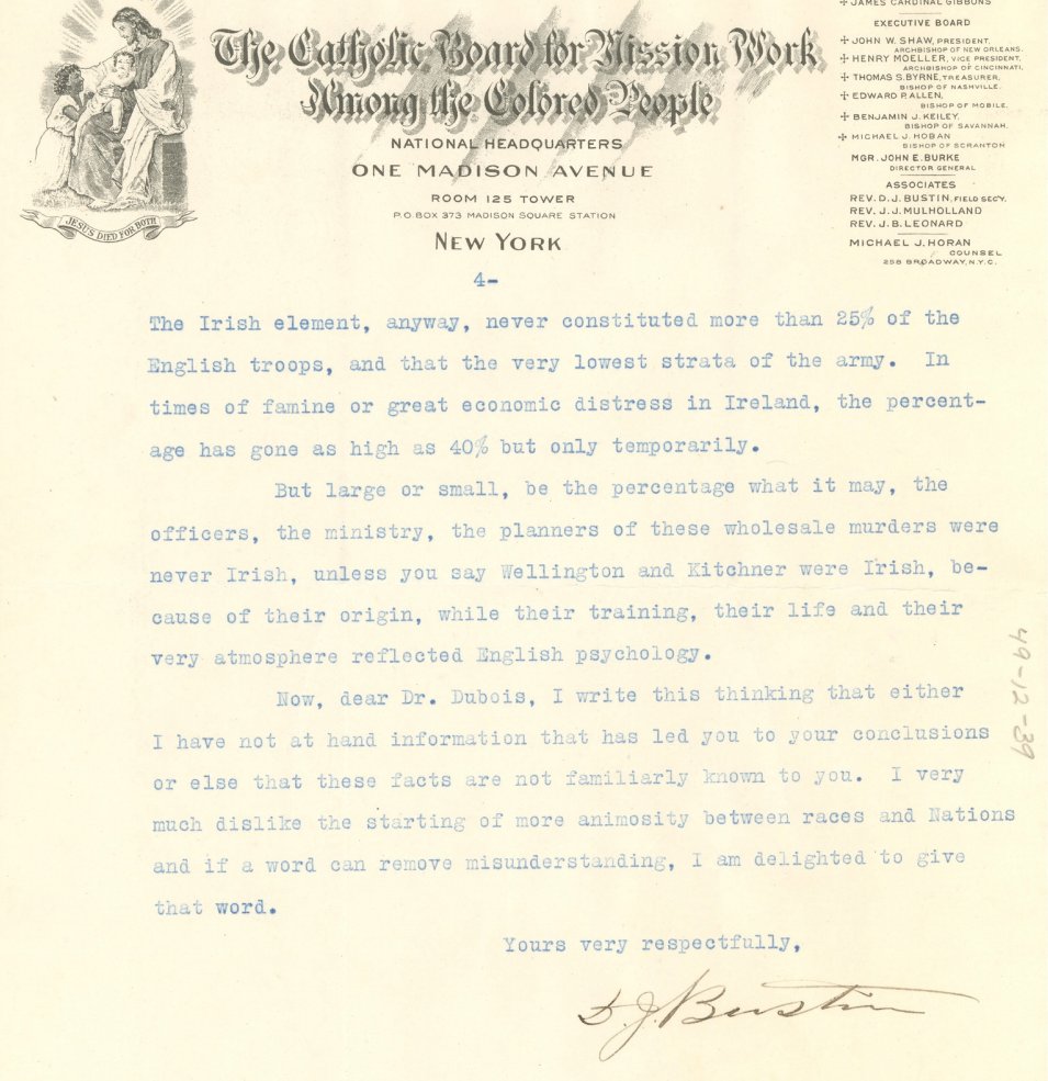 ...rather than "the real enemy...the Anglo Saxon." He also questioned Du Bois' sources and in a version of a debate which continues today he sought to delineate colonised Ireland from Irish complicity/involvement/acquiescence with Empire.