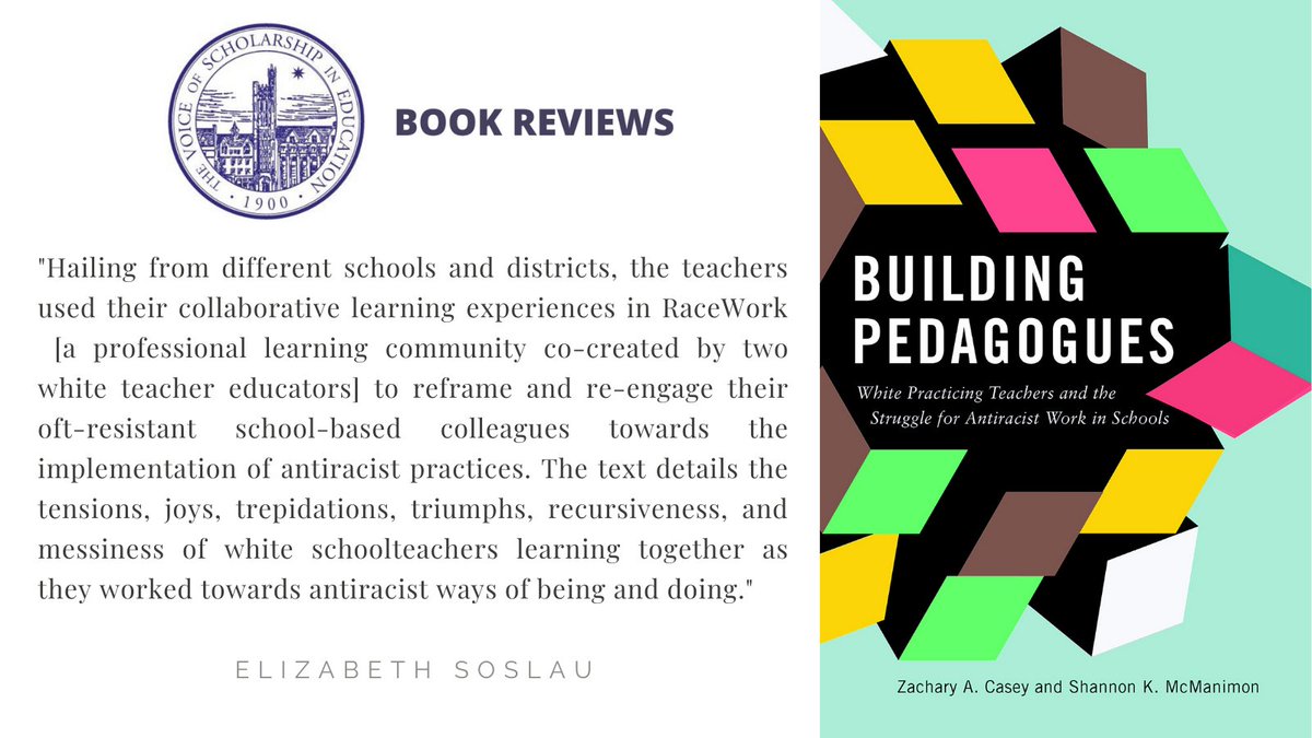 TC Record (@tcrecord) on Twitter photo In her review of Dr. <a href="/zaccasey/">zaccasey</a> & Shannon K. McManimon's book, Dr. <a href="/elizabethsoslau/">Elizabeth Soslau</a> analyzes RaceWork and it's role in supporting "white teachers as co-learners who have the capacity to engage their colleagues in antiracist work." tcrecord.org/Content.asp?Co… @UDSOE <a href="/SUNYPress/">SUNY Press</a> In her review of Dr. <a href="/zaccasey/">zaccasey</a> & Shannon K. McManimon's book, Dr. <a href="/elizabethsoslau/">Elizabeth Soslau</a> analyzes RaceWork and it's role in supporting "white teachers as co-learners who have the capacity to engage their colleagues in antiracist work." tcrecord.org/Content.asp?Co… @UDSOE <a href="/SUNYPress/">SUNY Press</a>