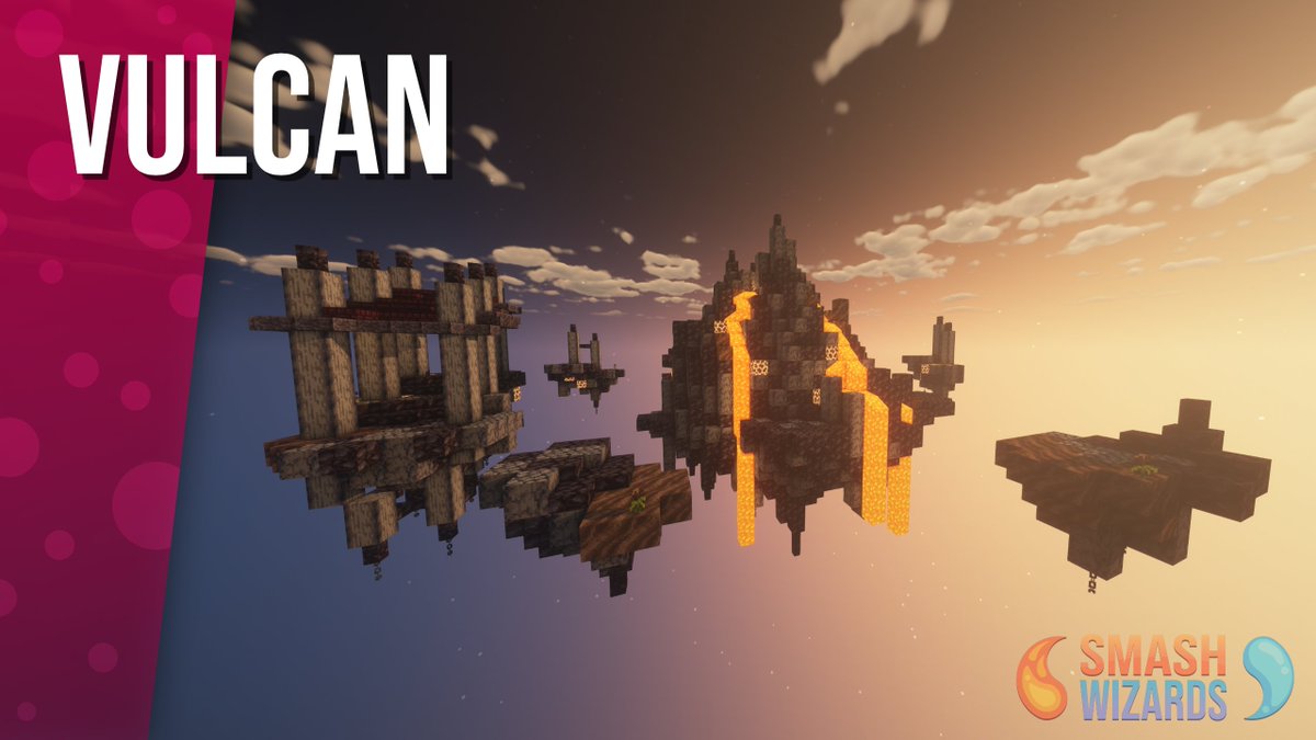 SmashWizards's tweet photo. Explore these treacherous volcanic lands on our new map, Vulcan 🌋

Arriving soon to Smash Wizards Season 1!

▶ https://t.co/DqfbaIWiGw
#SmashWizards #SWS1 #Minecraft https://t.co/KAJhIZvsGw