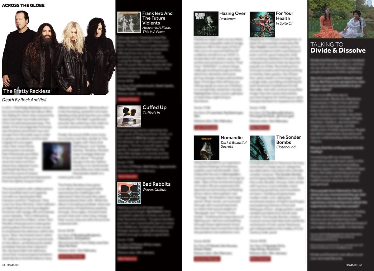 hardbeat_mag's tweet photo. And finally our 'Across The Globe' reviews see us tackling records from; 

@TPROfficial , @Cuffedupmusic , @sonder_bombs , @BadRabbits , @dividedissolve , @WeAreNormandie , @foryourhealthoh , @FrankIero and @HazingOver https://t.co/PfE3wzk6X1