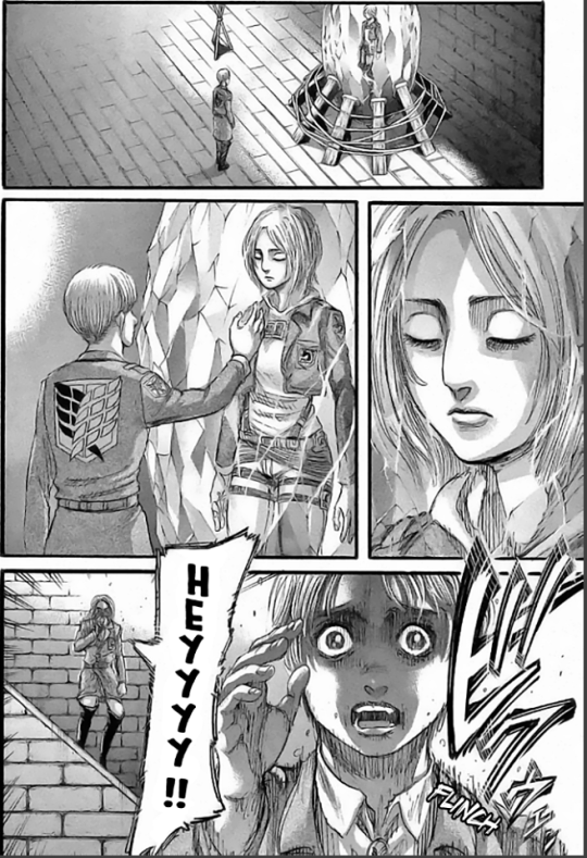 Meski hubungan mereka sempat vakum. Akhirnya setelah timeskip 4 tahun, kita bisa melihat bagaimana Armin diam-diam menemui Annie yg saat itu tubuhnya berada didalam kristal. Armin kerap bercerita banyak hal (curhat) bahkan mencoba menyentuh Annie sampai" ia ditegur oleh Hitch.