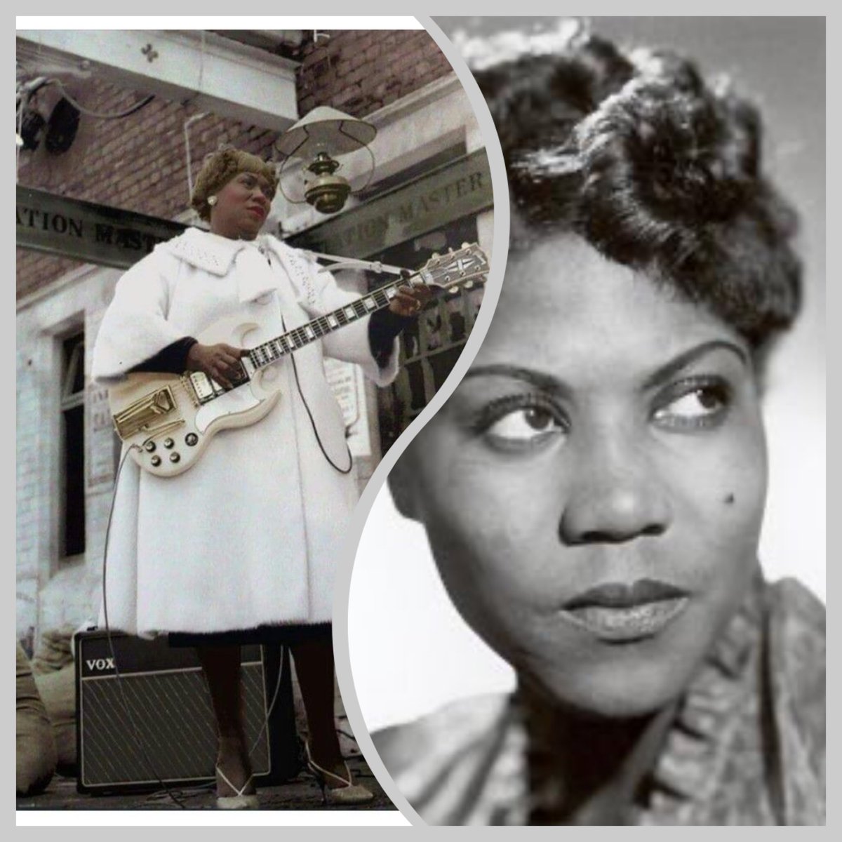 Rosetta Tharpe,a queer Black woman born in Arkansas in 1915 is known as the Godmother of Rock and Roll. She was one of the only singers of her time to perform BOTH gospel and secular. She also performed alongside Duke Ellington.  #BlackHistoryMonth    #BlackHerstory