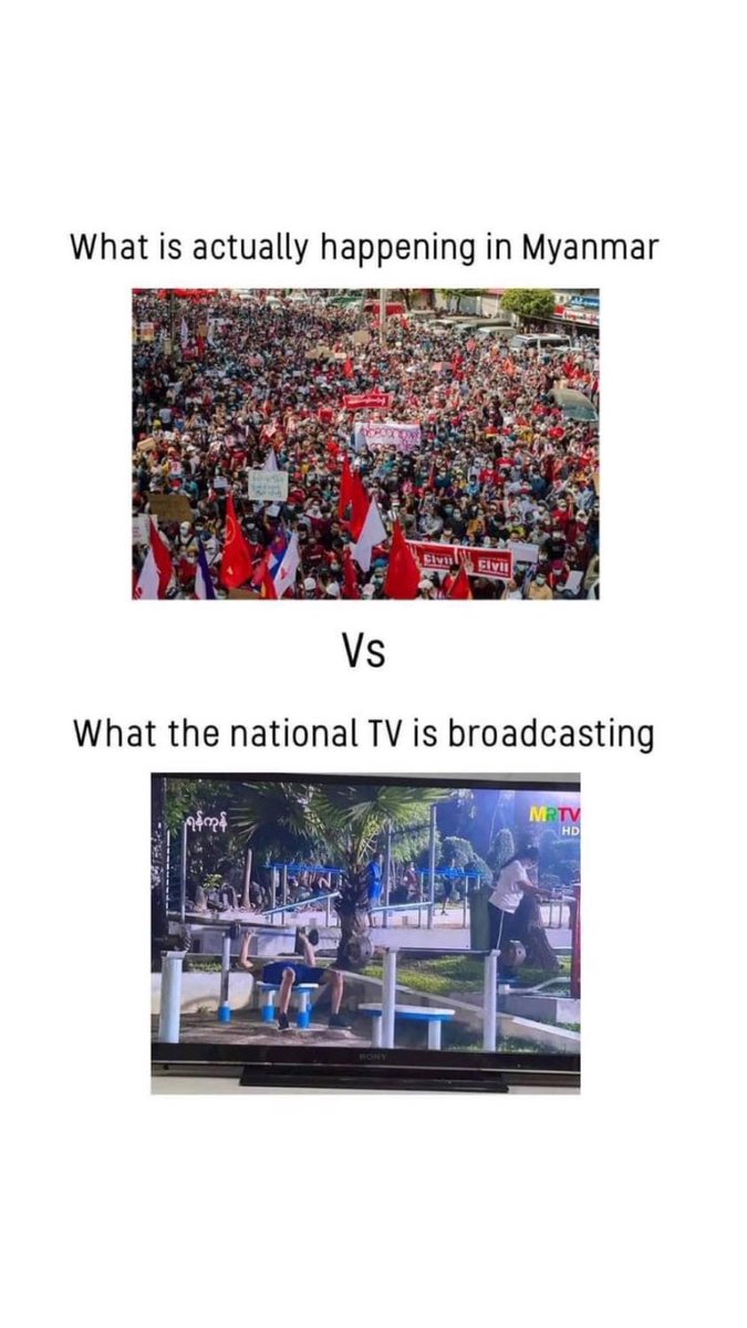 EindraLin's tweet photo. They are lying to the world!!!
Today is Day-6 that the military has seized the control of the country in a coup #against_military_coup #BBCHaveYourSay https://t.co/QNZKh6Tlcf
