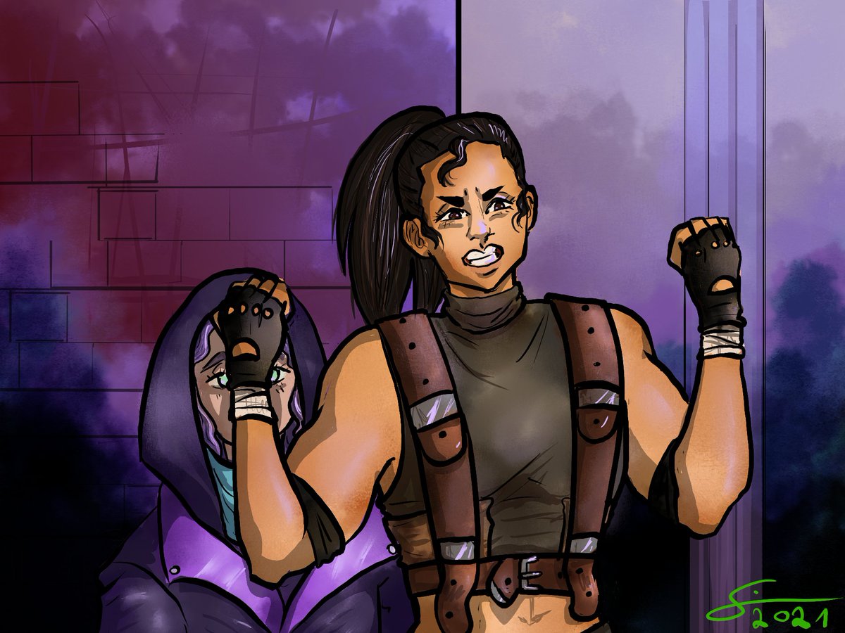 DoodlesFran's tweet photo. Zillah, ready for punching! 
And an impressed Lilith...
I love the #bladesinthedark era of #oxventure so far !!!! 😆❤️❤️❤️ @outsidextra @OutsideXbox @outsidefanstra @johnneh https://t.co/7IYs1pDH7u