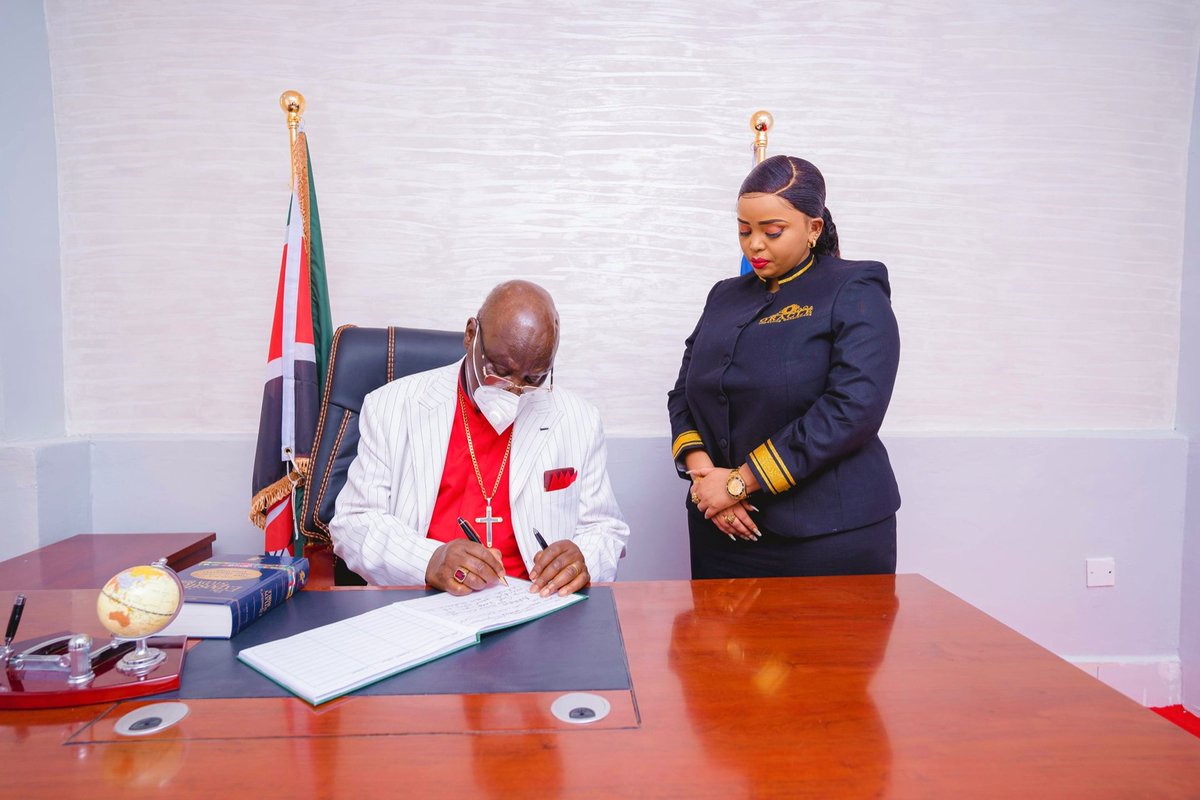 RevLucyNatasha's tweet photo. Delightful moments as Archbishop Arthur Kitonga signed the visitors book as we held our official launch of the Empowerment Christian Church. May the Lord's grace make your life a celebration of the faithfulness of God.
#ECCLaunch
#ImpactingGenerations https://t.co/KOAuHkCVML