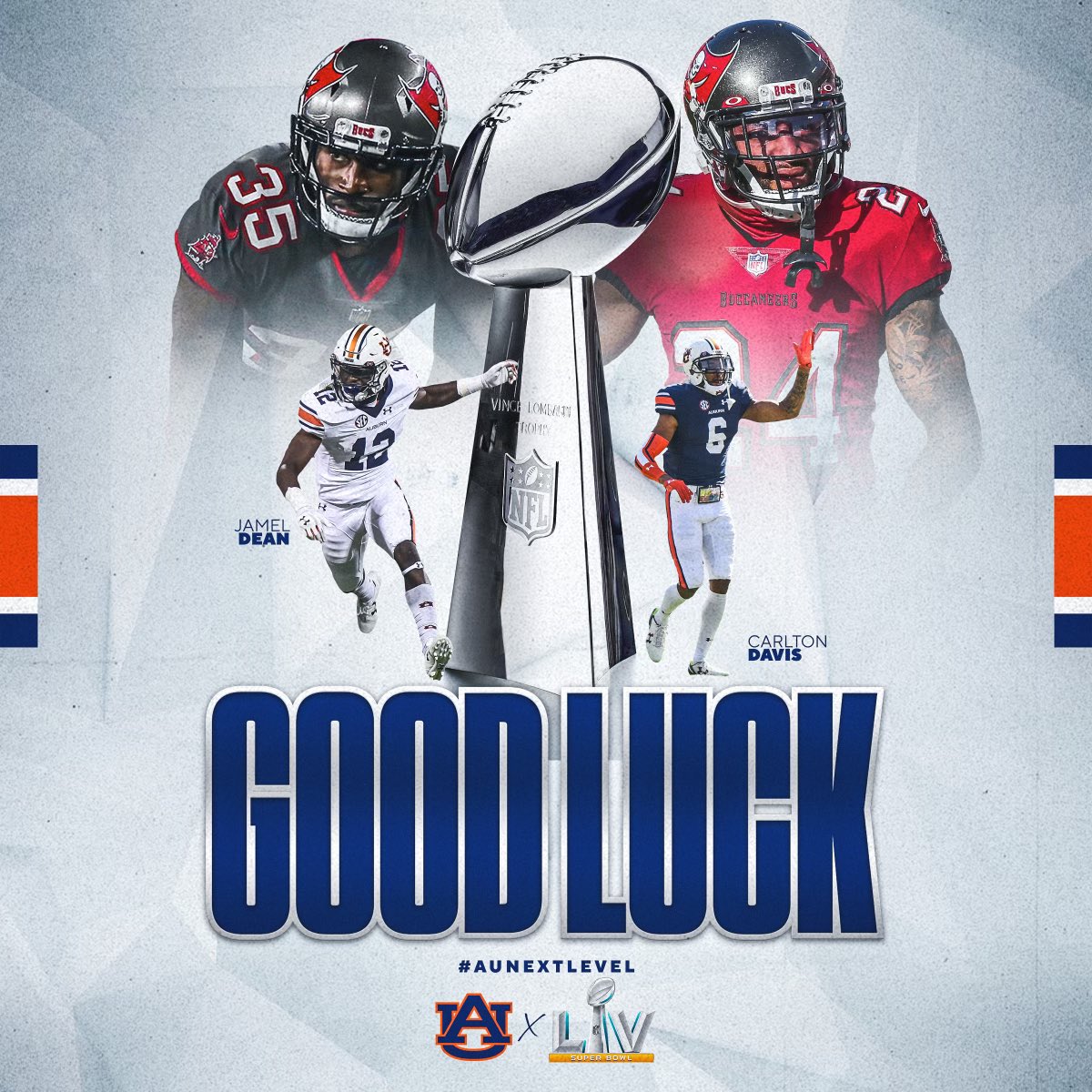 Good luck in #SuperBowl tonight to Auburn Men @jmd0074 and <a href="/Carlton_Lowkey/">C-Murda ™</a>
#AuburnMade 🐅 | #WarEagle 🦅
