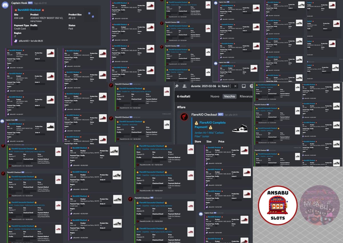 Week recap, cancels removed.

<a href="/BurstAIO/">BurstAIO</a> <a href="/FlareSmashed/">FlareSmashed</a> 

Proxies by: <a href="/WildProxies/">WildProxies</a> 

Servers by: <a href="/Paladin_Servers/">Paladin Servers</a> 

Remember to use code "ANSABU01" to get 15% off on <a href="/Paladin_Servers/">Paladin Servers</a> 🔥