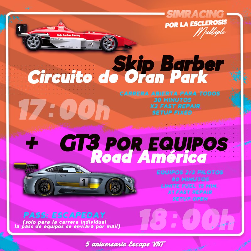 Aquí la tenéis!!
Programación del evento solidario del día 21 de Febrero.

Primera carrera abierta a la participación (plazas limitadas hasta llenar host) En la segunda tendremos una carrera por equipos

En próximo tweet toda la info y registro al detalle, os esperamos!!!