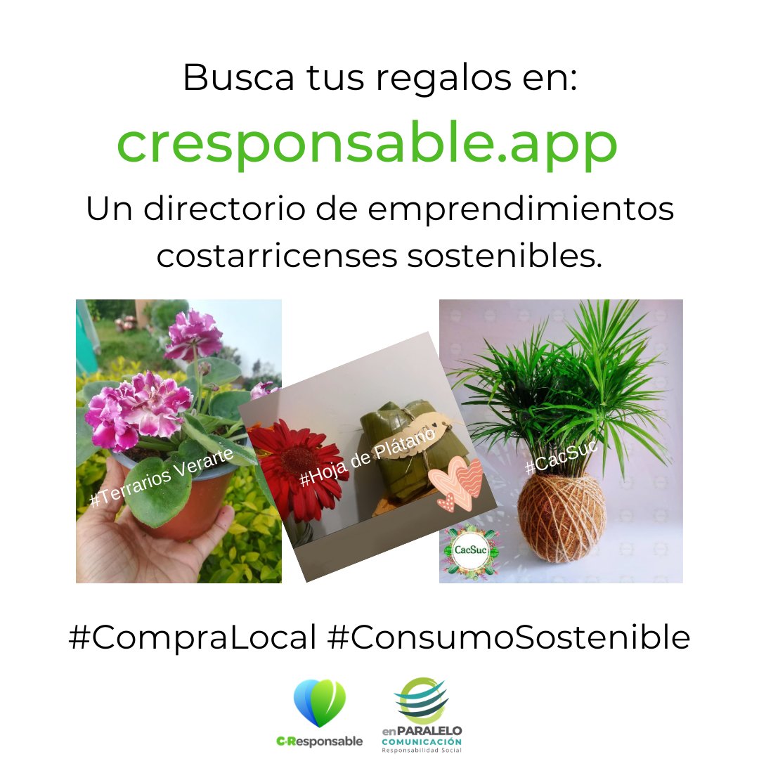 CResponsableapp's tweet photo. https://t.co/4pj9Aqd3LM visibiliza los negocios que han integrado a su operación acciones para cuidar el planeta o contribuir con una sociedad más solidaria, inclusiva e igualitaria. #CostaRica #consumosostenible #consumolocal #cresponsableapp https://t.co/N81Ld8V7BK