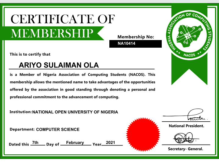 Olascan's tweet photo. Thank you NACOS National.
#OneNACOS, #OneNigeria.
Great Nacosite! Networking The Worldπͺπ€
#NACOS,
#NCS,
#NCC,
#ICT https://t.co/0mDCzeemTg
