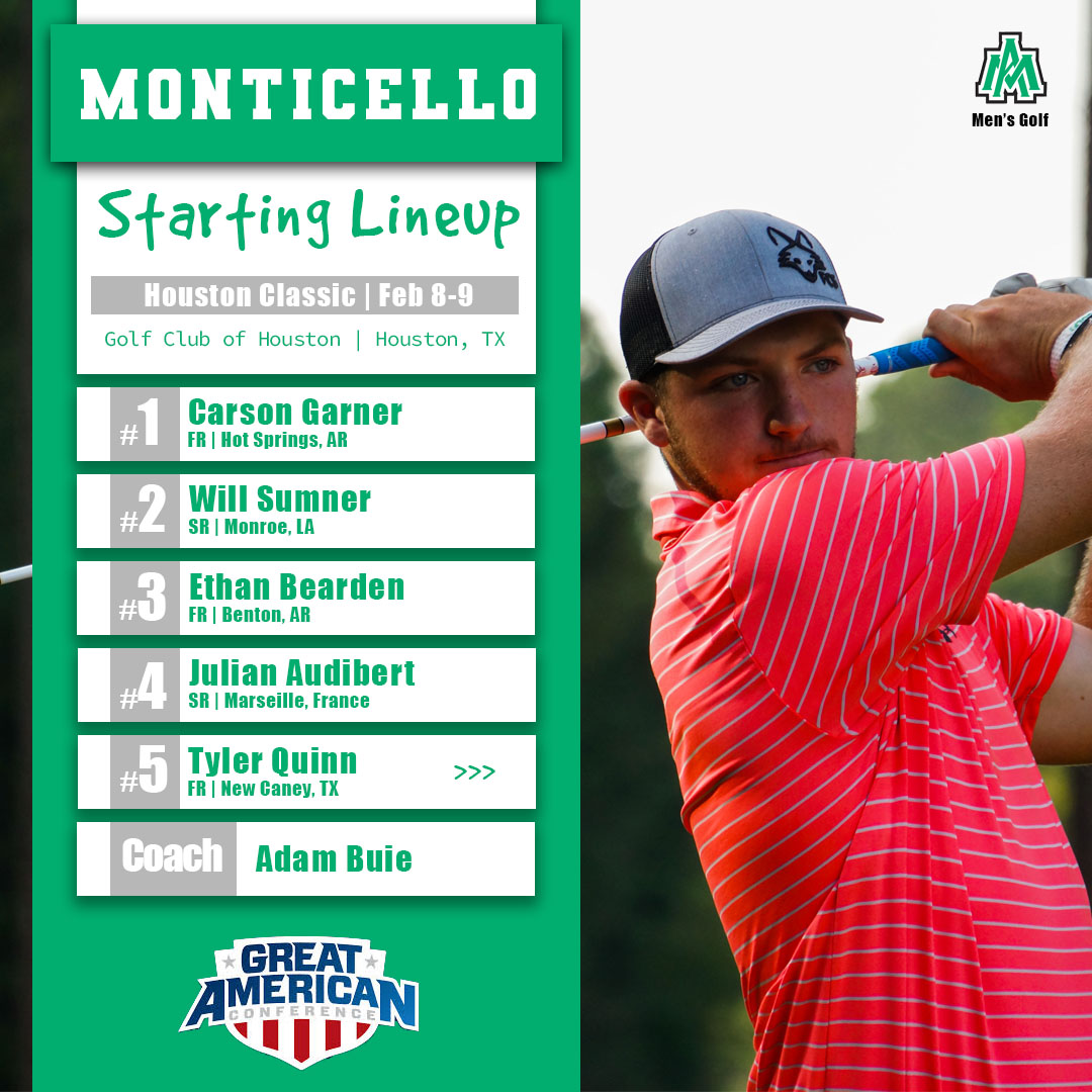 It's time! Lineup for this week's Houston Classic. Practice round today. 36 holes Monday - 18 Tuesday.