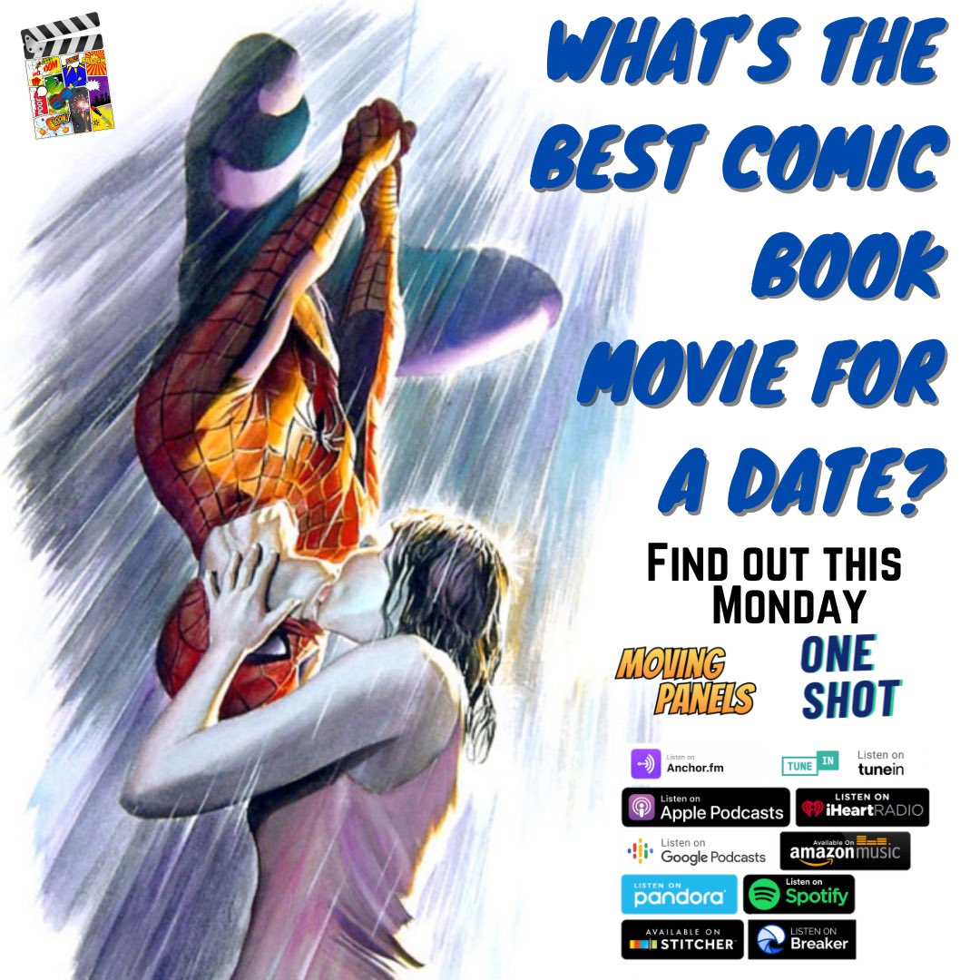 MovingPanels's tweet photo. Tomorrow! Bethany and Laramy present movies that they feel would be good for watching on a date. Which one did they decide on? Find out tomorrow! #movingpanels #oneshot #movies #comics #valentines #valentinesday #spiderman #podcast https://t.co/y7ZmhGSDs3