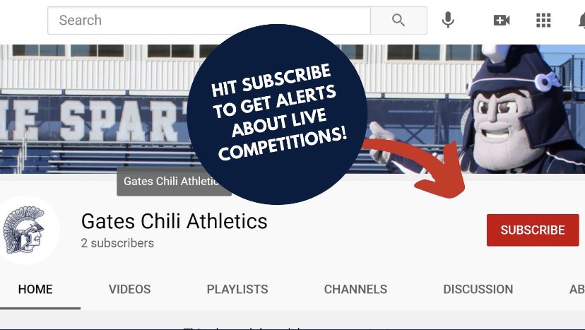 patrickpirving's tweet image. @GCSDSpartans will be streaming games live from the @GatesChiliHS field house. SUBSCRIBE for FREE today to watch them all!!!

youtube.com/channel/UCOjuy… 

#GCPride @GatesChiliInfo