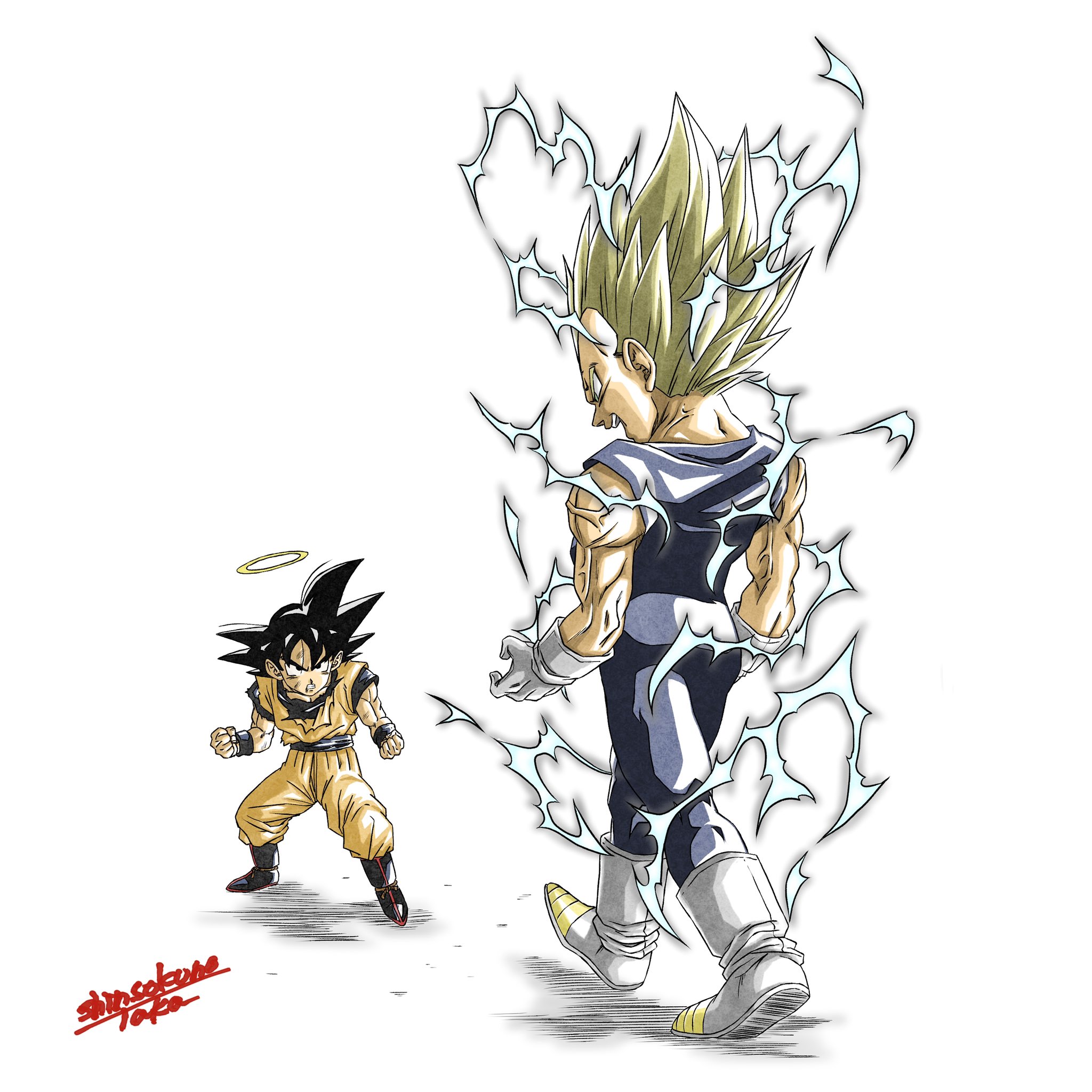 リペイント ドラゴンボール 超サイヤ人2 孫悟空vs魔人ベジータ 魔人ブウ編