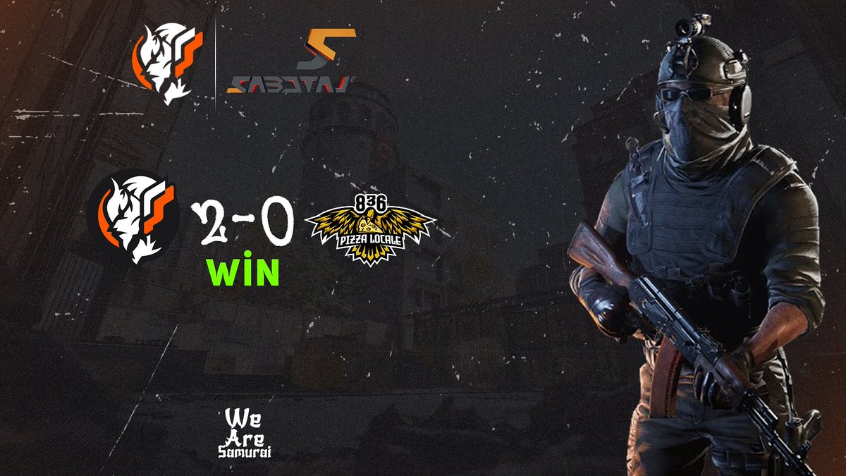 Sabotaj Ligi'nde 2. Maçımızdan @836PizzaLocale 'e karşı 2-0 galip ayrılıyoruz. Rakibimize güzel oyunlarından dolayı teşekkür ederiz. 

#WeAreSamurai