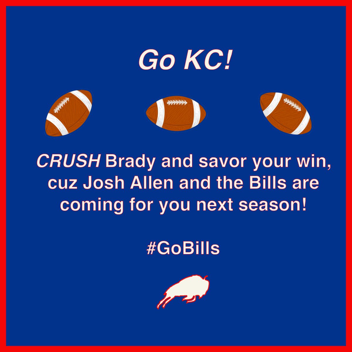alisonekurek's tweet photo. LOL! Pandemic brain has turned me into a football fan! #GoBills #GoChiefs #SuperBowl2021 #BillsMafia https://t.co/5akVEb2Sek