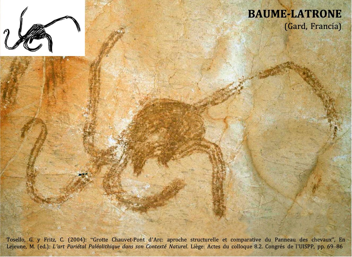 En cuevas premagdalenienses como Arcy-sur-Cure, Chauvet o Baume-Latrone encontramos mamuts “histriónicos” o caricaturescos  como estos que os mostramos a continuación :
