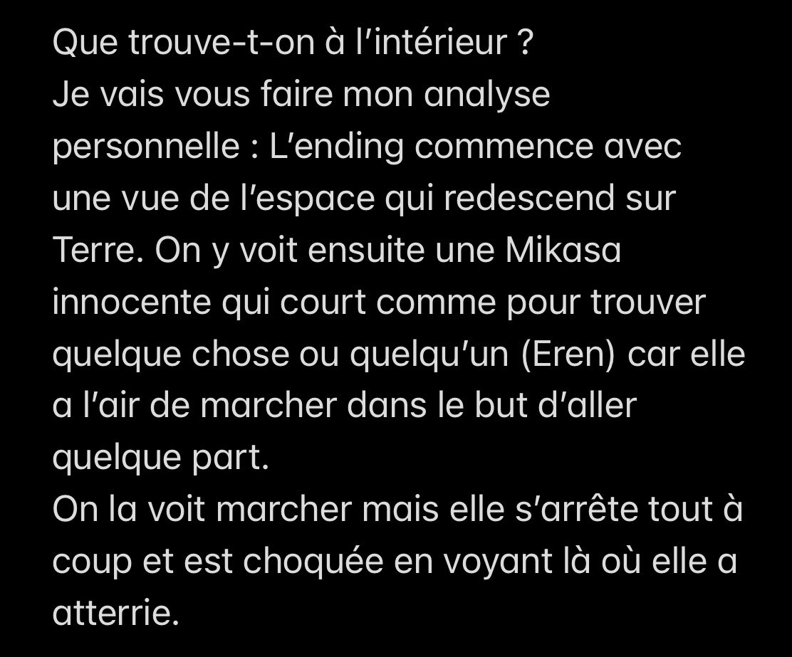 Toujours pas convaincu ? Ahah c’est que vous êtes assez difficile à convaincre, dans ce cas allez matter l’ending 1 de SNK qui se concentre exclusivement sur Mikasa.