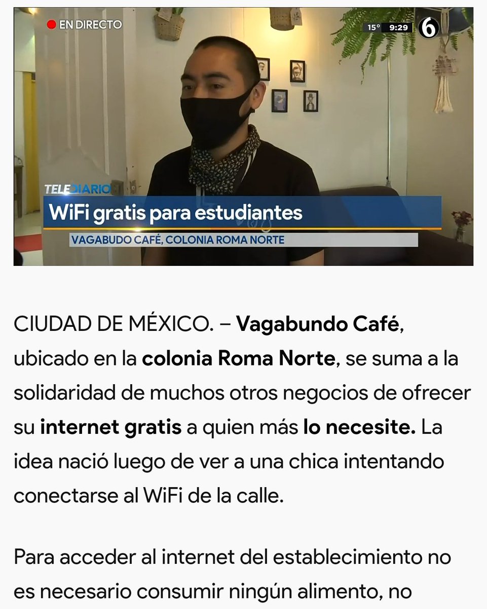 #VagabundoCafe <a href="/Zzamael/">Osbelio</a>
Zacatecas 117, Col Roma Norte cerca Plaza Luis Cabrera, esta en situación difícil apoyemos ellos fueron solidarios dando internet gratis sin consumo a quién lo necesitará, demostremos unidad y apoyo vecinos <a href="/RestauranteCafe/">Restaurantes y Cafes de México</a>
<a href="/animalgourmet/">Animal Gourmet</a>
<a href="/gourmetdemexico/">Gourmet de México</a>