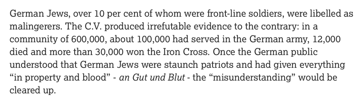 The powerlessness of the C.V. against German antisemitism became especially clear during the 1914-1918 war. CV assumed that focusing on legal definitions, and refuting antisemitism would work in a society that was poisoned by political antisemitism long before Hitler.