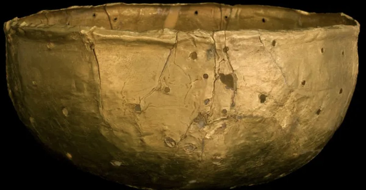 Golden bowl found at royal burial site in Mapungubwe Hill, South Africa.  Mapungubwe Museum