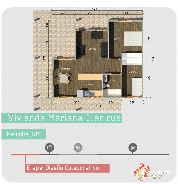 ViviendaLocal's tweet photo. Proyecto de Marianacléricus 🏡
Serán 60m2 distribuidos en un nivel, donde se consideran dos habitaciones, un baño, cocina, living y comedor, una terraza de acceso y logia. La casa se construirá en la comuna de Melipilla. 
#autoconstrucción #casas #terreno #arquitectura #diseño https://t.co/lS7dDXaKVj