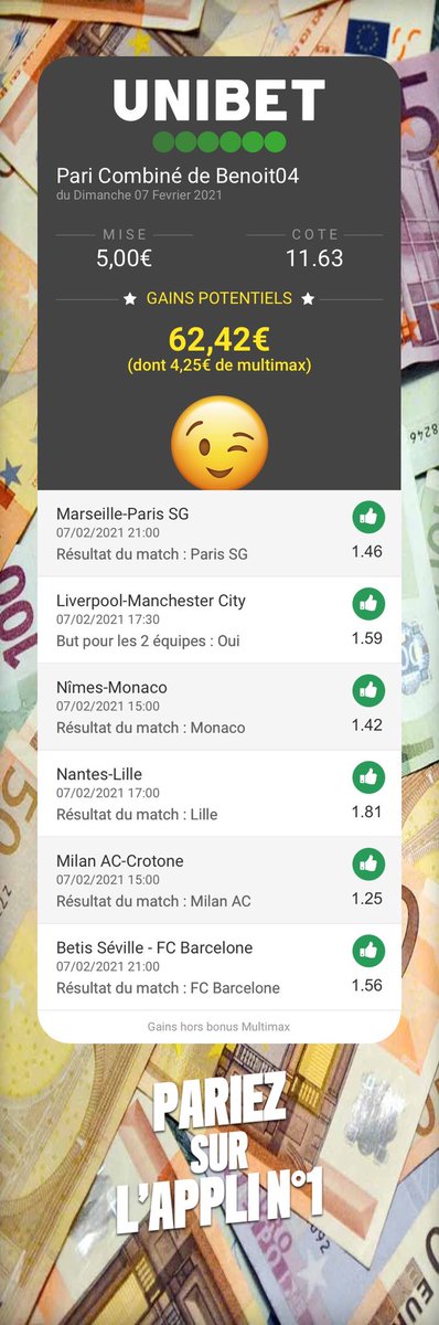 benoit62690's tweet image. Merci @UnibetFrance 😁👍