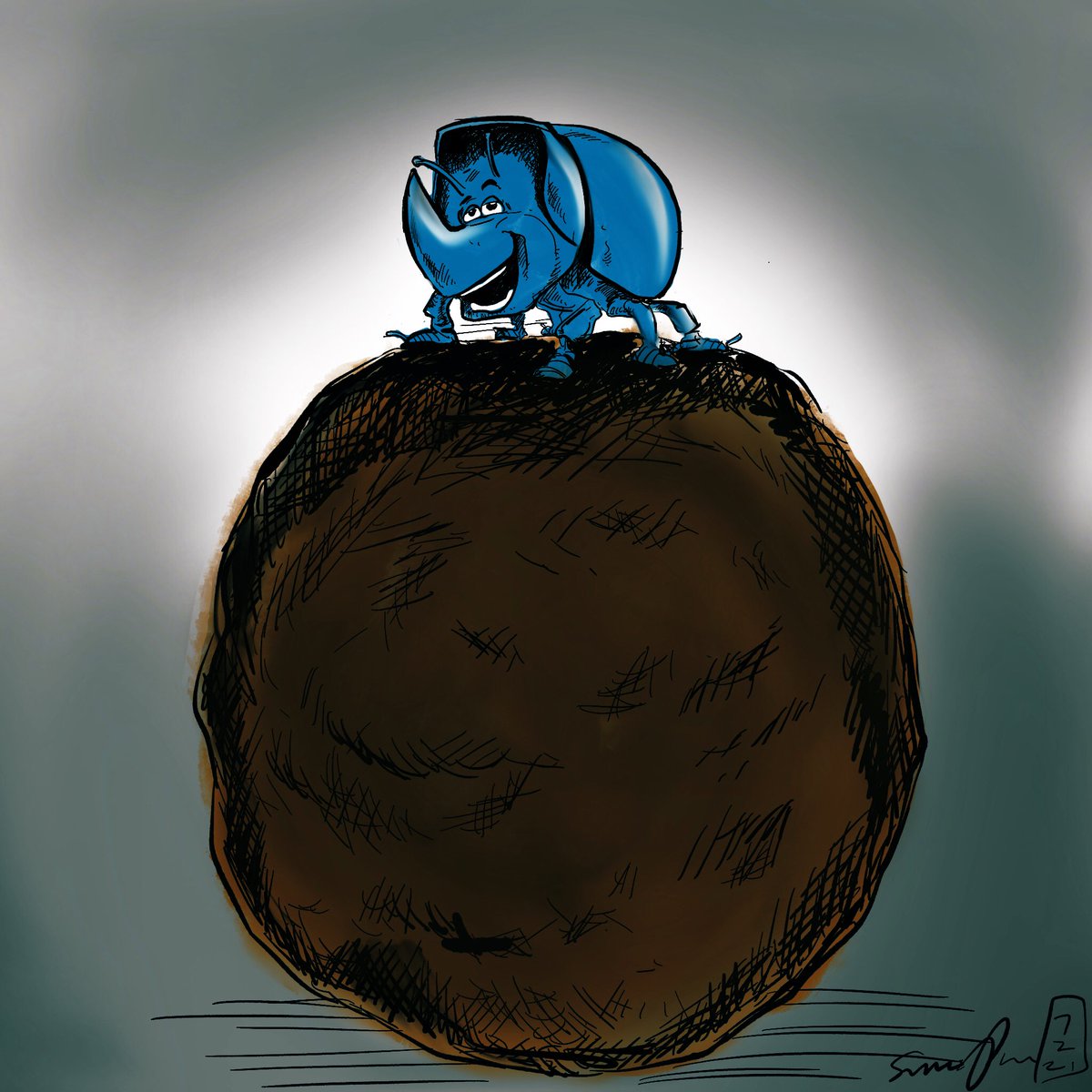 Simonpaulprice's tweet photo. After Liverpool’s performance today I decided to draw the Dung beetle from #abugslife for the #disneydoodle @DISNEY_DOODLE #Disney #Beetle #Liverpool https://t.co/rkiWDjH5Ww
