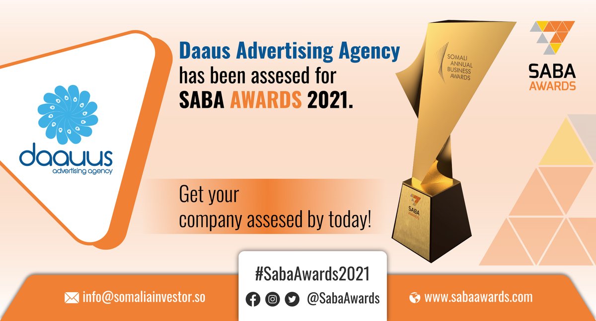SabaAward's tweet photo. @daauusAgency  Advertising Agency has been assessed for SABA awards 2021. Get yours assessed today! https://t.co/dlnLgAkrLp