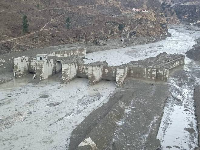 - Damaged Tapovan-Vishnugad Hydro-Electric Power project.- Report from The Hindu also says that a part of Nandadevi glacier broke off.- Don't know if this is a specific information or if Nandadevi name is being used as a generic placeholder. Source -  @the_hindu