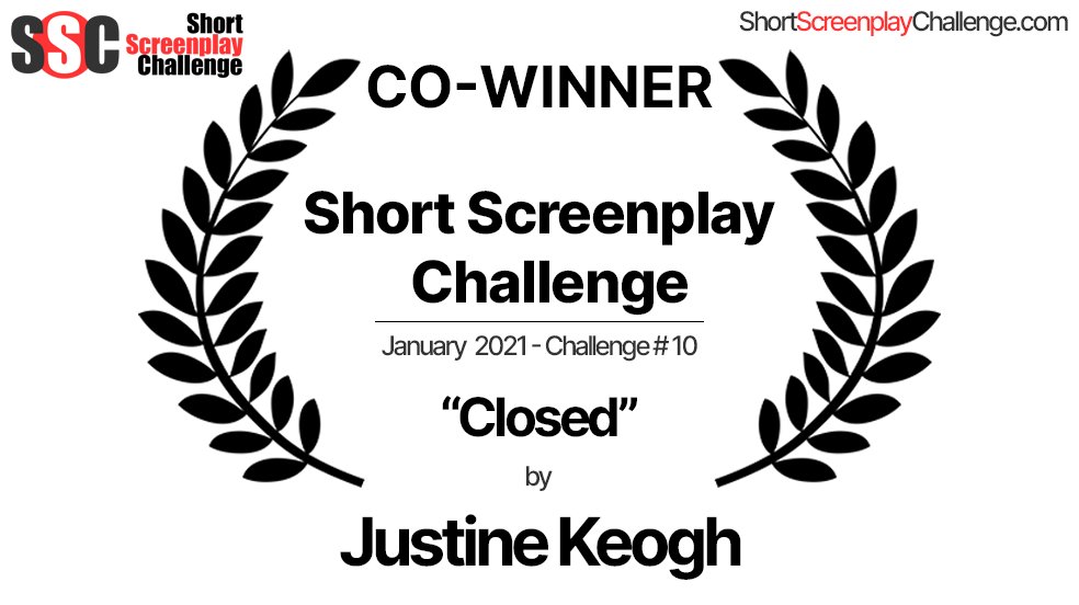 ScreenplayShort's tweet image. Congratulations to @Justine_Susan for being CO-WINNER of Challenge #10 with her #ShortScreenplay &quot;Closed&quot;.

&quot;Closed&quot; is a fun #fantasy tale following the trials and tribulations of a bookseller on the verge of bankruptcy.

#ShortScreenplayChallenge #Screenwriting