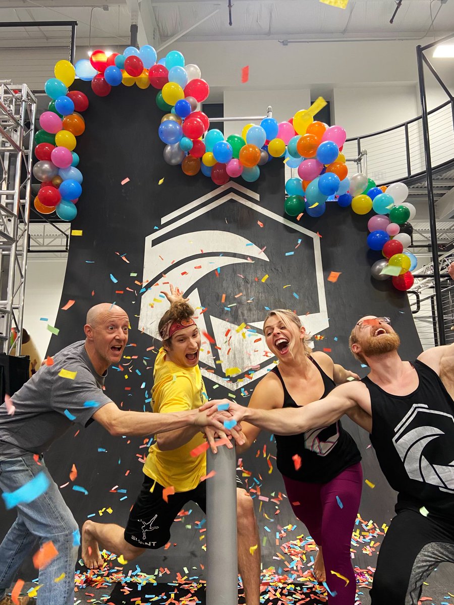 bootiecothran's tweet photo. Let’s go! Proud to have been invited to run the course for season 13 of @ninjawarrior with these fine folks!

#BootieBandwagon 
#AmericanNinjaWarrior @anwnation https://t.co/ZjJvvITmjd
