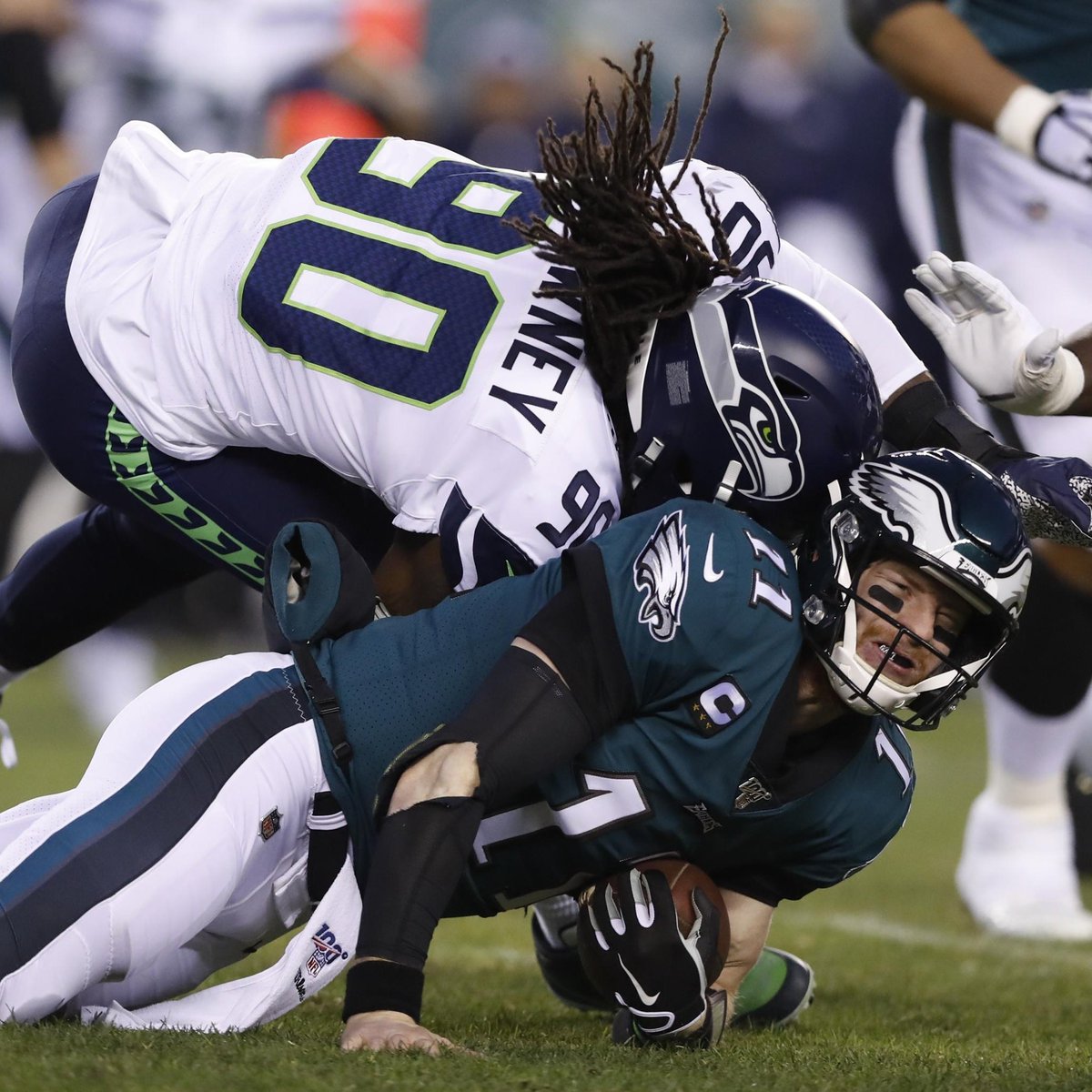 dirty hit by jadeveon clowney, wentz concussed in first playoff startmy team is losingbattered and bruisingI see the high fivesbetween the bad guysleave with my head hungyou are the only onewho seems to care