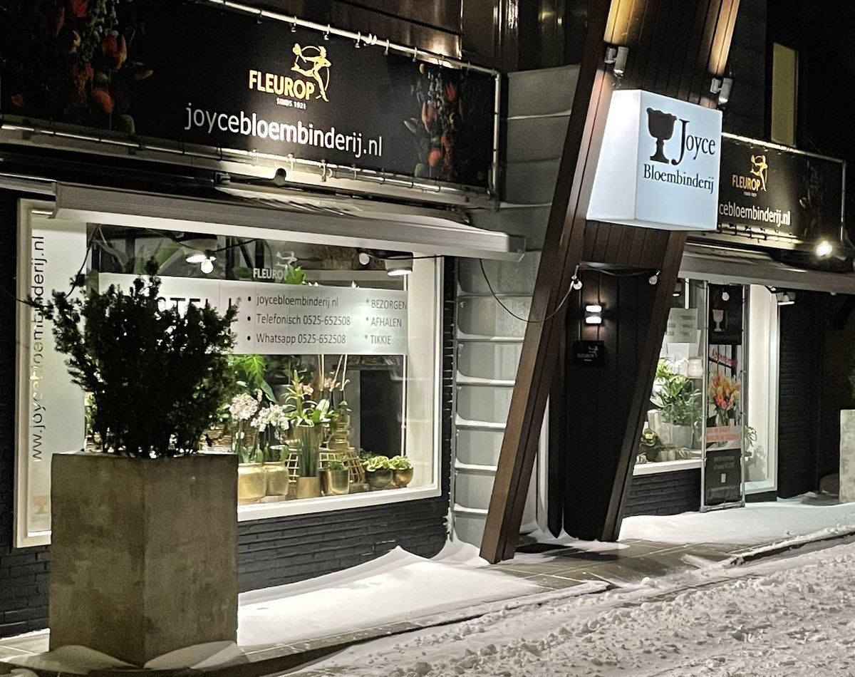 Ondanks het weer zijn wij komende dagen gewoon geopend. Onze webshop op joycebloembinderij.nl helpt je graag voor je bezorging. Bekijk ons assortiment in onze etalages en in onze whatsapp catalogus wa.me/c/31525652508
