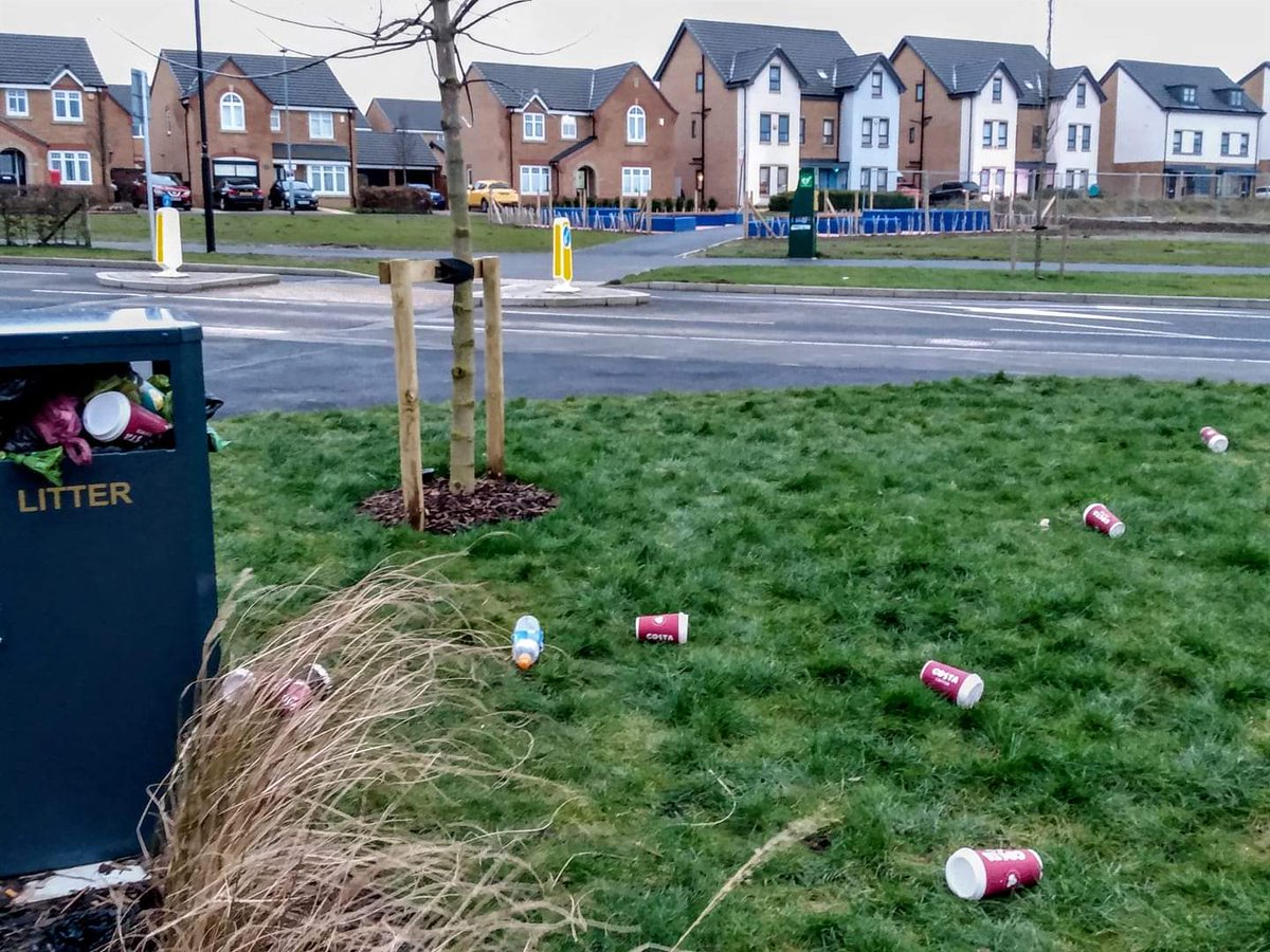 cmpaterson's tweet photo. @CostaCoffee since you opened your new drive thru at Catcliffe in December our lovely estate has been blighted by discarded cups. Would love to hear how you are tackling litter? Maybe a contribution to some additional bins in the local area? #keepwaverleytidy #rotherham https://t.co/YqpxIzd1ji