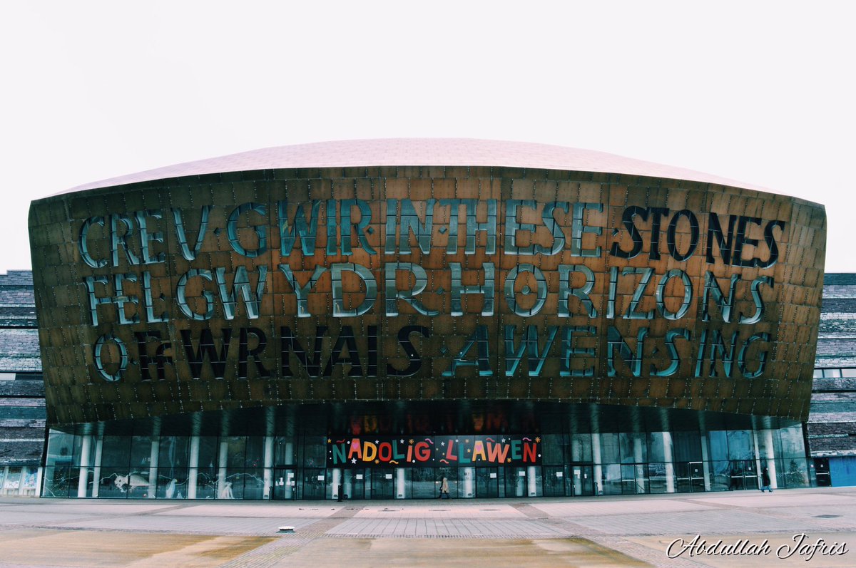 abdullahj's tweet photo. CREU GWIR 
FEL GWYDR 
O FFWRNAIS AWEN

IN THESE STONES
HORIZONS
SING 

📍Wales Millenium Centre, Cardiff Bay, Cardiff, Wales. 

#photography #photooftheday #DSLR #Nikon #D3200 #Cardiff #Wales #milleniumcentre #architecture #gwynethlewis #jonathanadams #welsharchitecture https://t.co/iXZz8VbSkQ