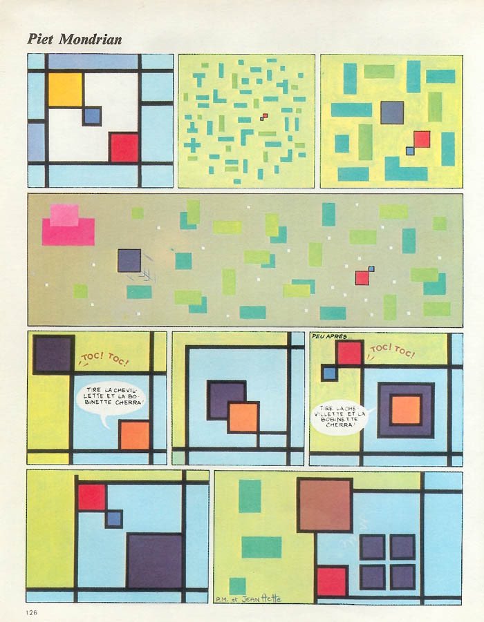 Art parodies by French comics artist, Jean Ache (1923-1985).