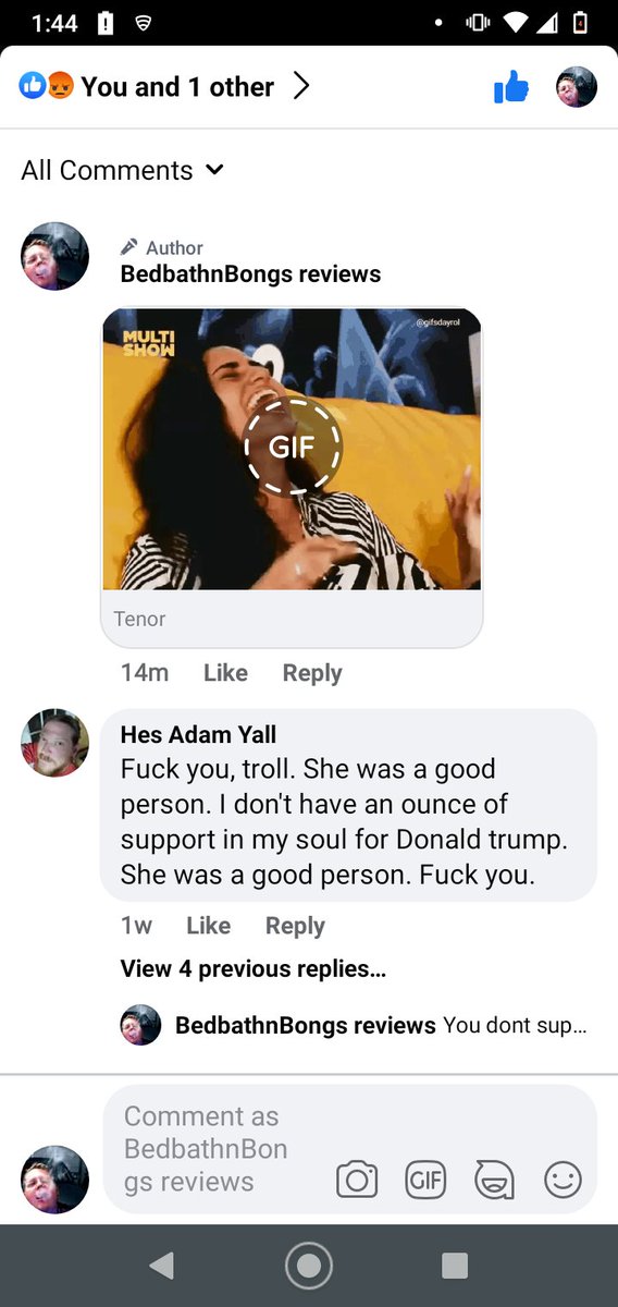 PeasleyVega's tweet photo. Had someone who said they were Ashli Babbit's friend verbally assault be on facebook, guess he didn't think I'd fight back. Really did not like my video - ended up deleting a majority of his posts and reporting ME for bullying. What a pussy. https://t.co/djuqTRfB0m